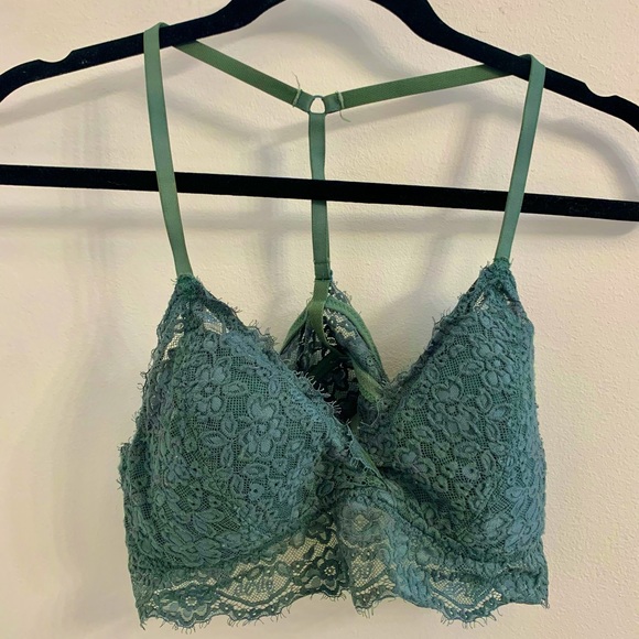aerie Other - Aerie Lace Racerback Bralette Sage Green